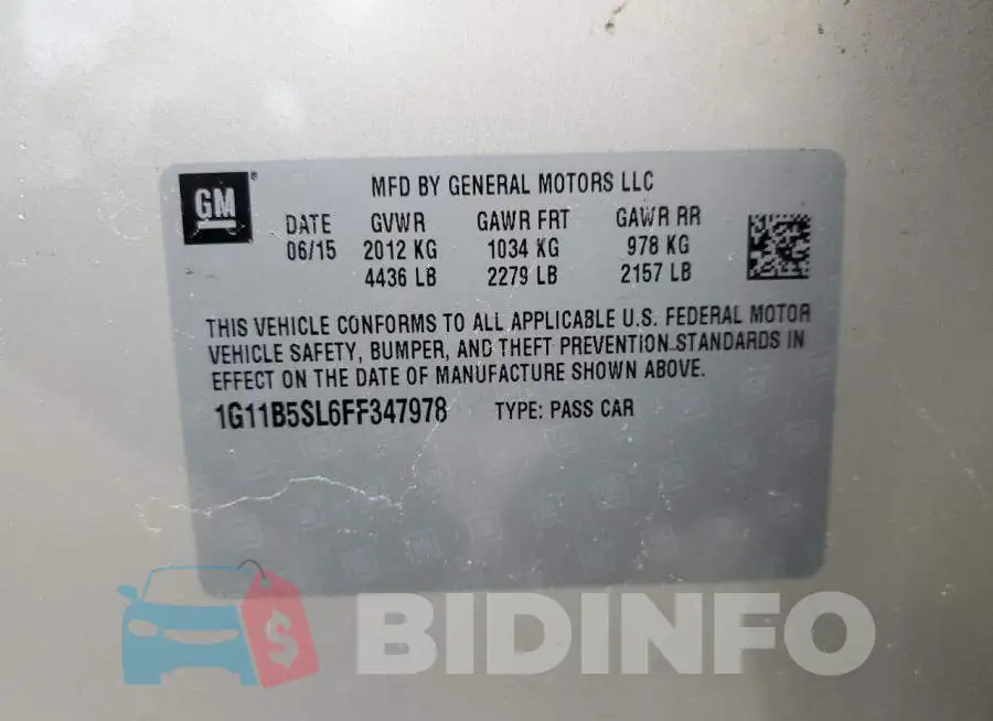 1G11B5SL6FF347978 Photo# 12