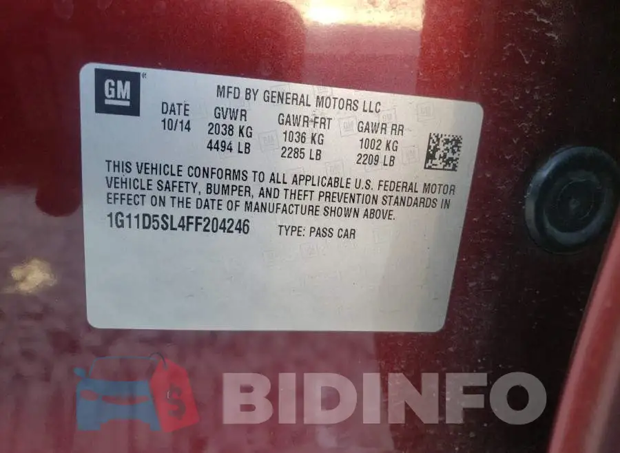 1G11D5SL4FF204246 Photo# 10
