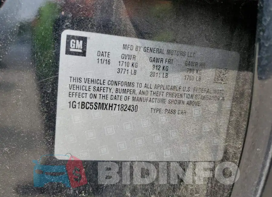 1G1BC5SMXH7182430 Photo# 12