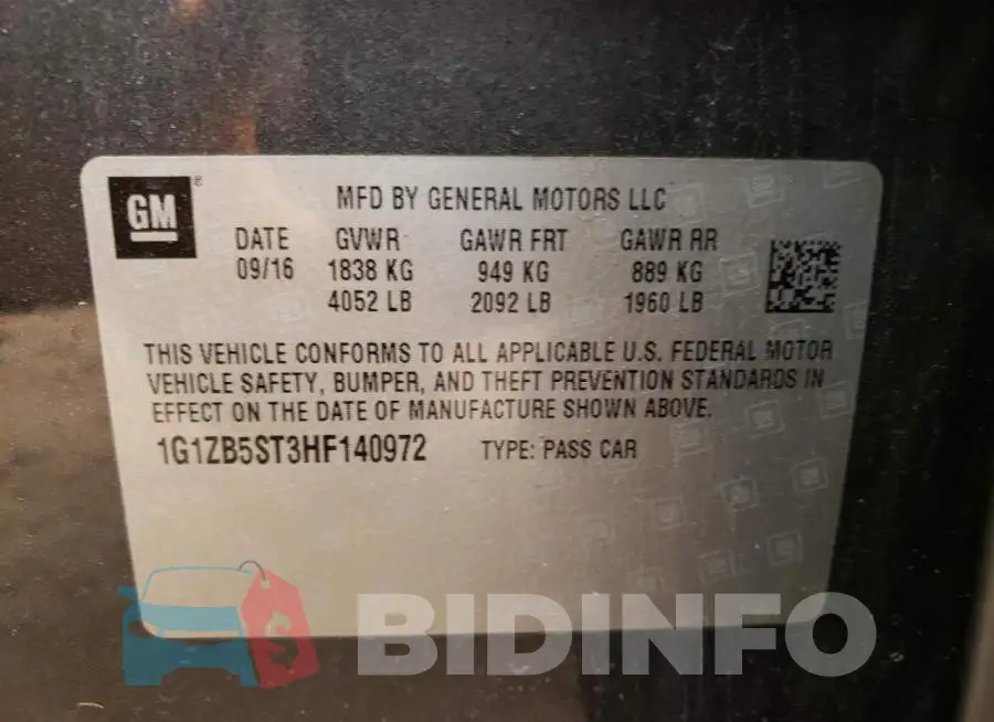 1G1ZB5ST3HF140972 Photo# 12