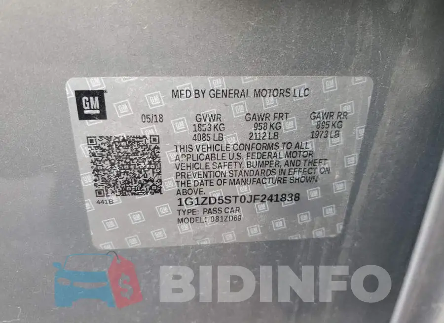1G1ZD5ST0JF241838 Photo# 12