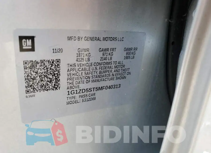 1G1ZD5ST5MF040313 Photo# 12
