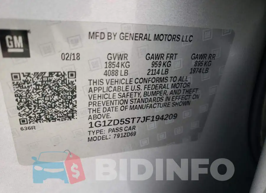 1G1ZD5ST7JF194209 Photo# 12