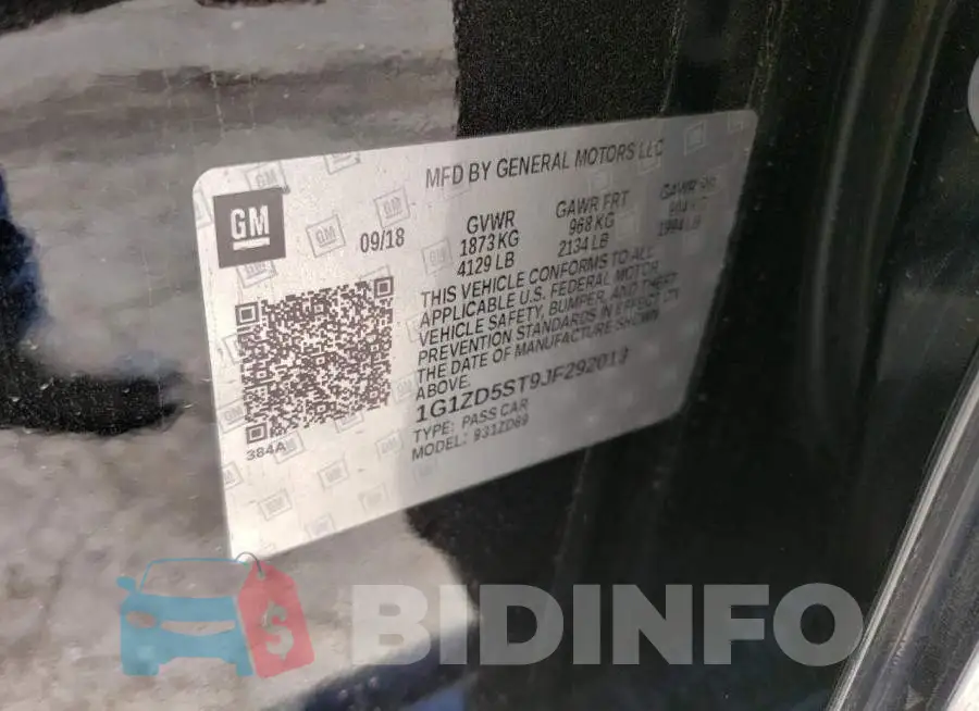 1G1ZD5ST9JF292013 Photo# 12