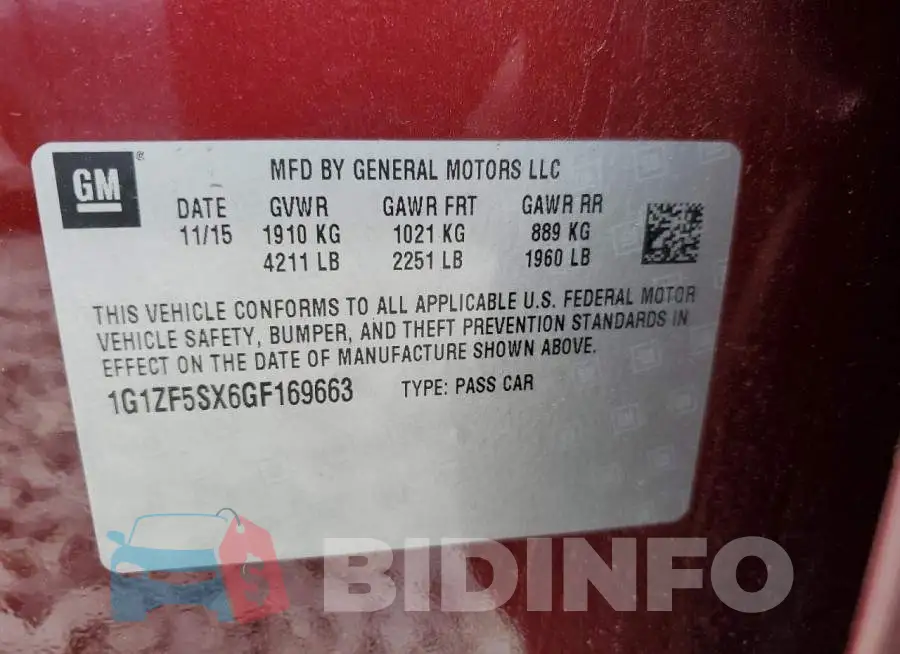 1G1ZF5SX6GF169663 Photo# 12