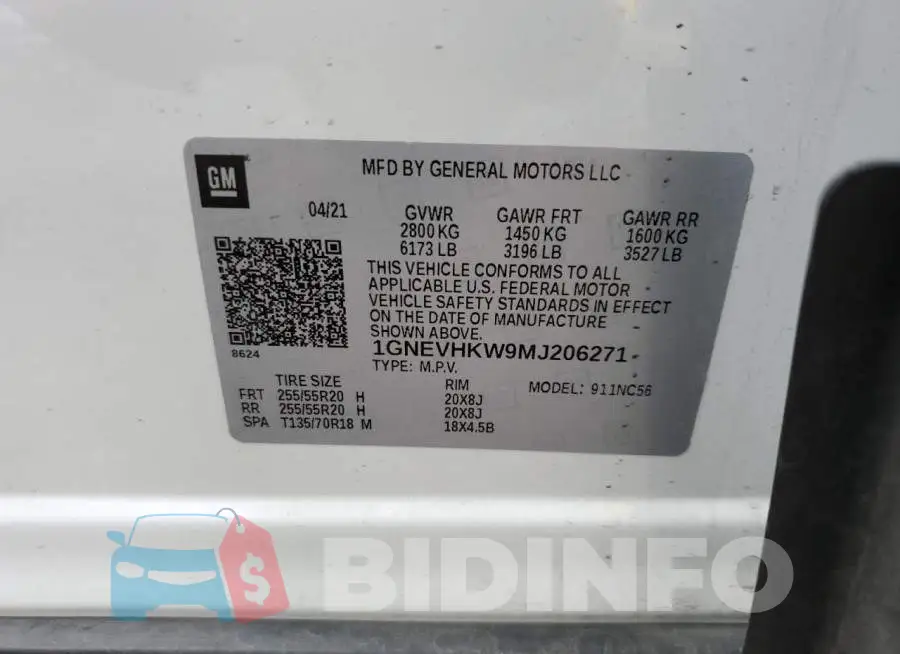 1GNEVHKW9MJ206271 Photo# 13