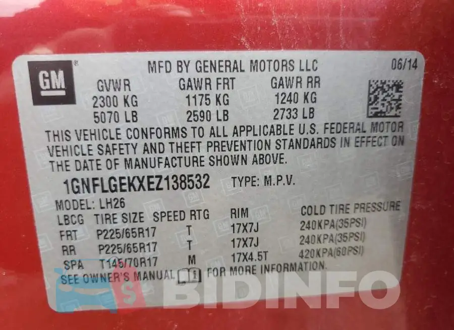 1GNFLGEKXEZ138532 Photo# 13