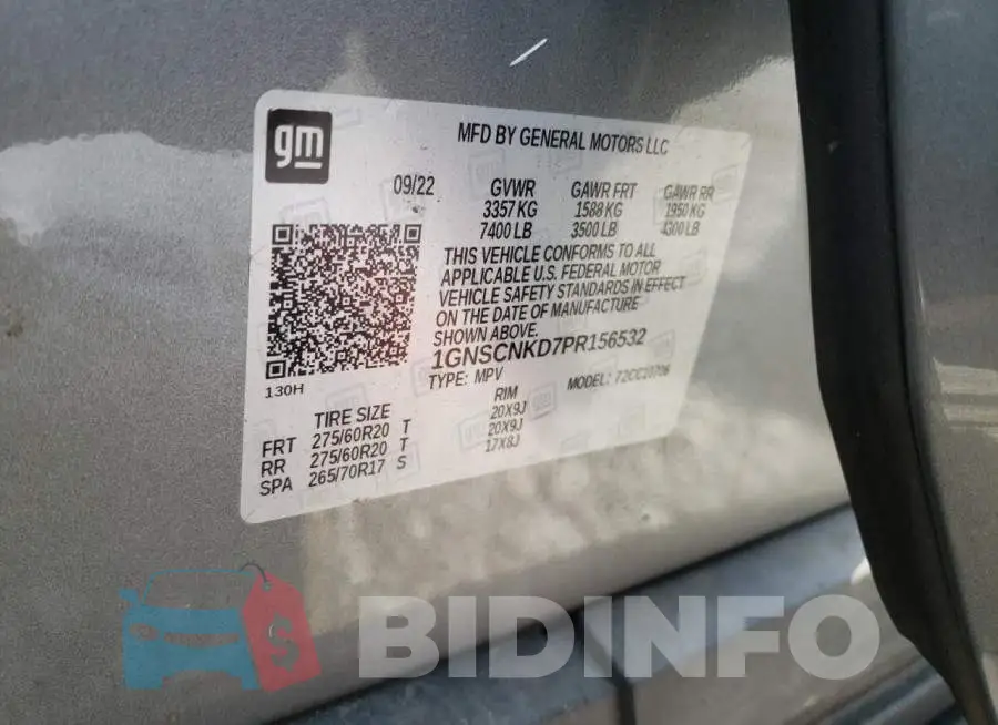 1GNSCNKD7PR156532 Photo# 13