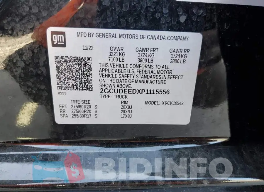 2GCUDEEDXP1115556 Photo# 12