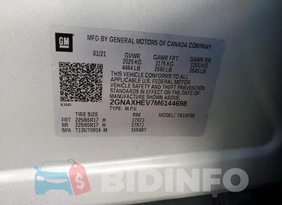 2GNAXHEV7M6144698 Photo# 12