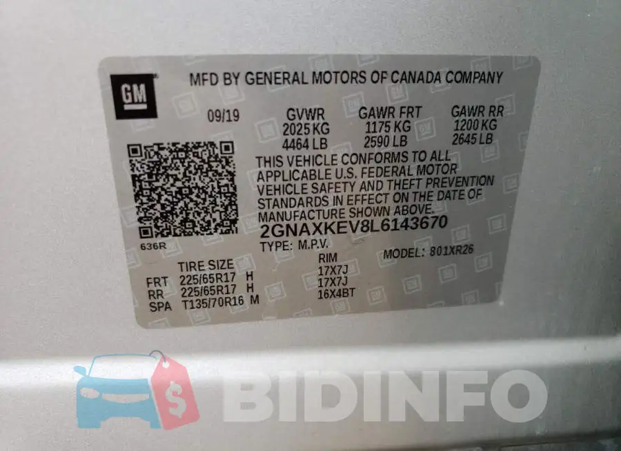 2GNAXKEV8L6143670 Photo# 13