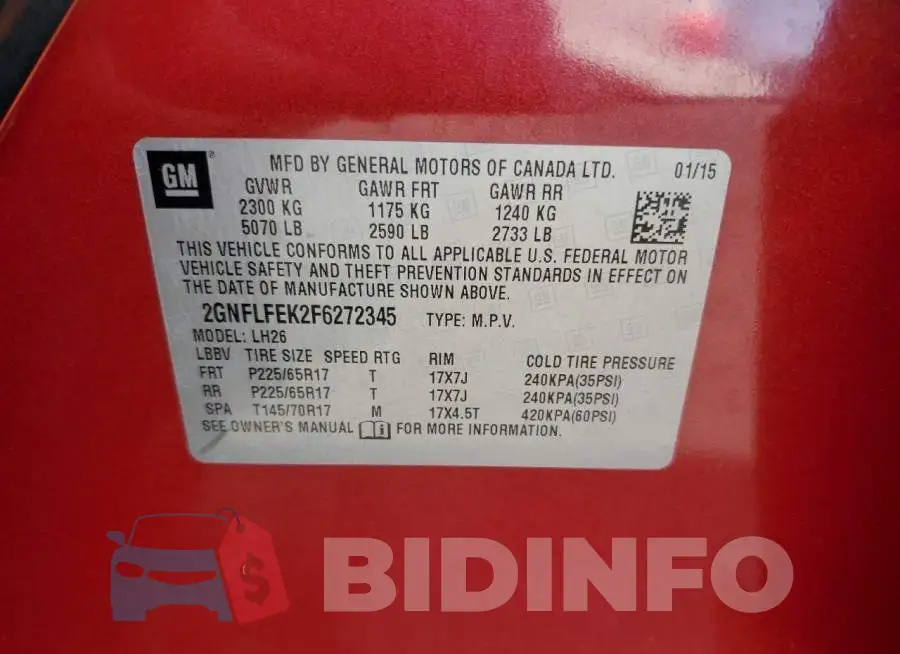 2GNFLFEK2F6272345 Photo# 12