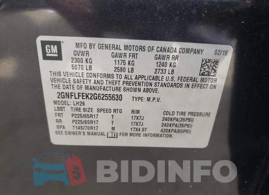 2GNFLFEK2G6255630 Photo# 13