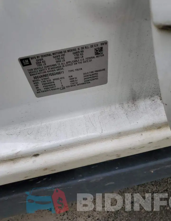3GCUKREC7GG249811 Photo# 12