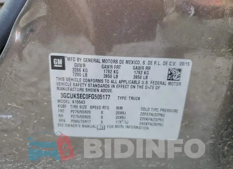 3GCUKSEC0FG505177 Photo# 12