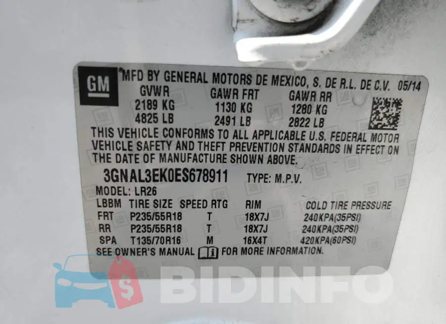 3GNAL3EK0ES678911 Photo# 13
