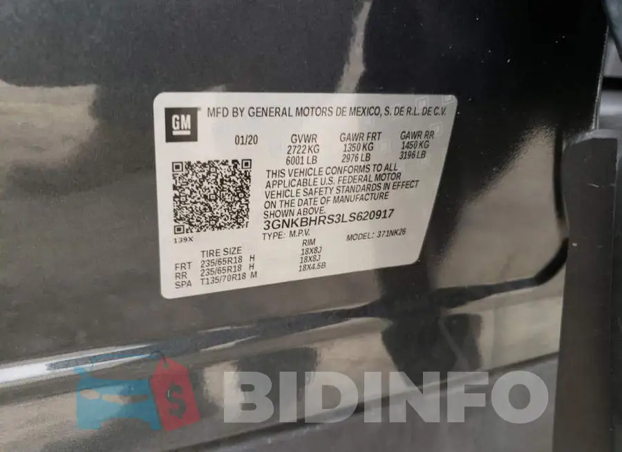 3GNKBHRS3LS620917 Photo# 12