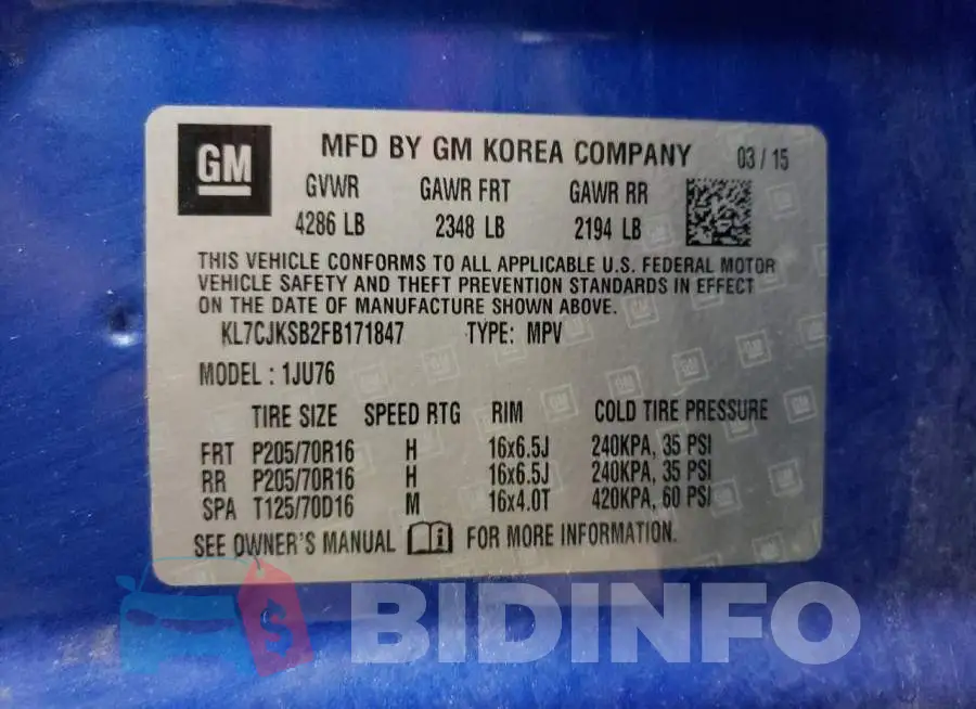 KL7CJKSB2FB171847 Photo# 12