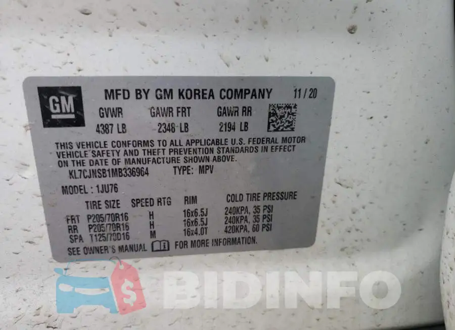 KL7CJNSB1MB336964 Photo# 10