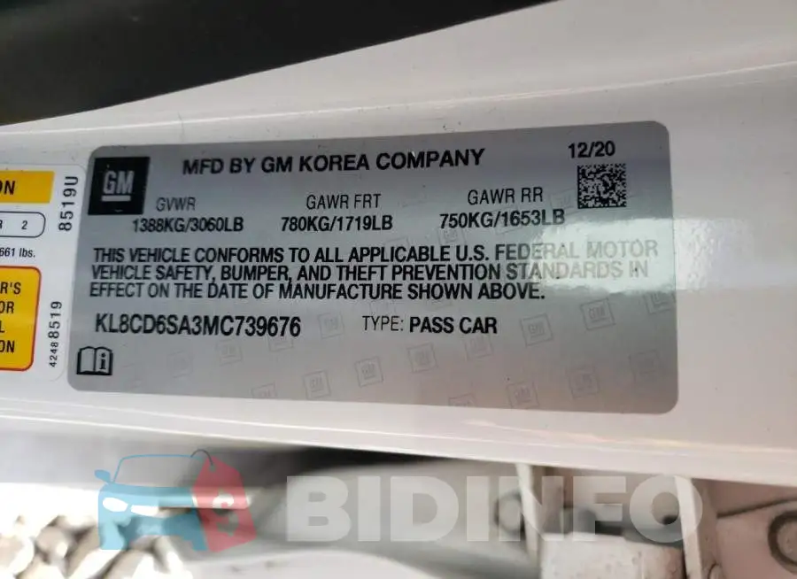 KL8CD6SA3MC739676 Photo# 10