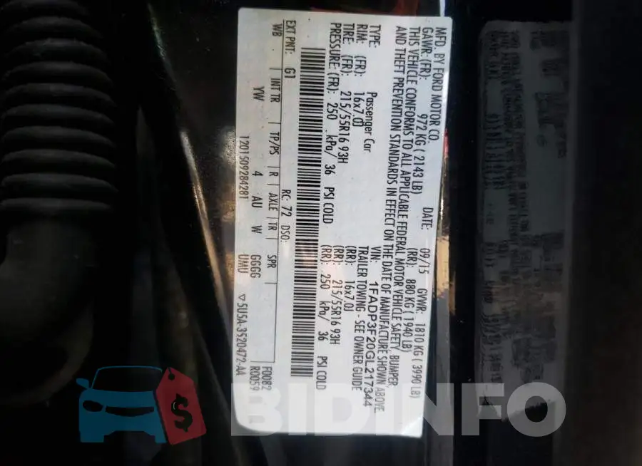 1FADP3F20GL217344 Photo# 10