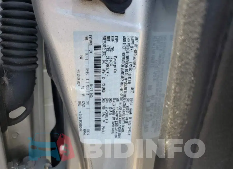 1FADP3F22GL332320 Photo# 12