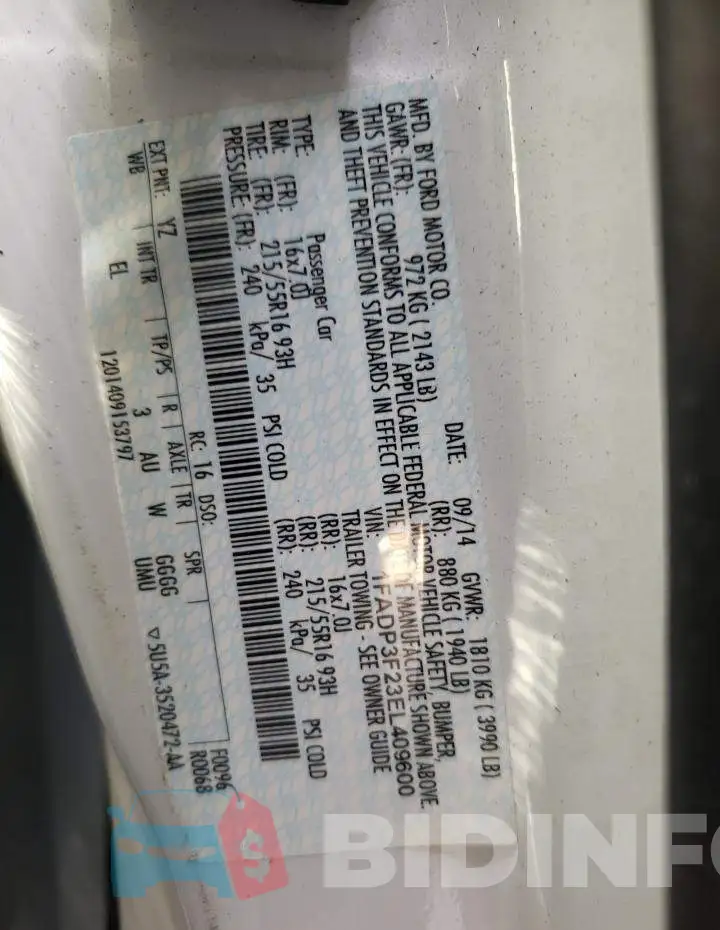 1FADP3F23EL409600 Photo# 12