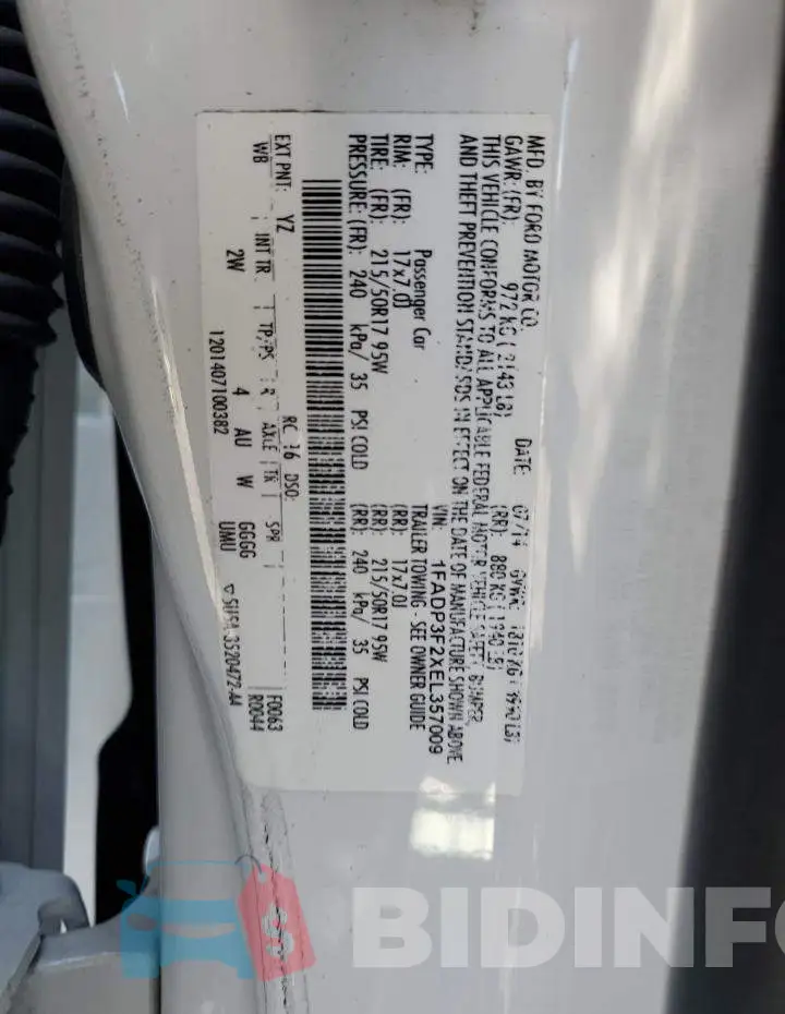 1FADP3F2XEL357009 Photo# 12