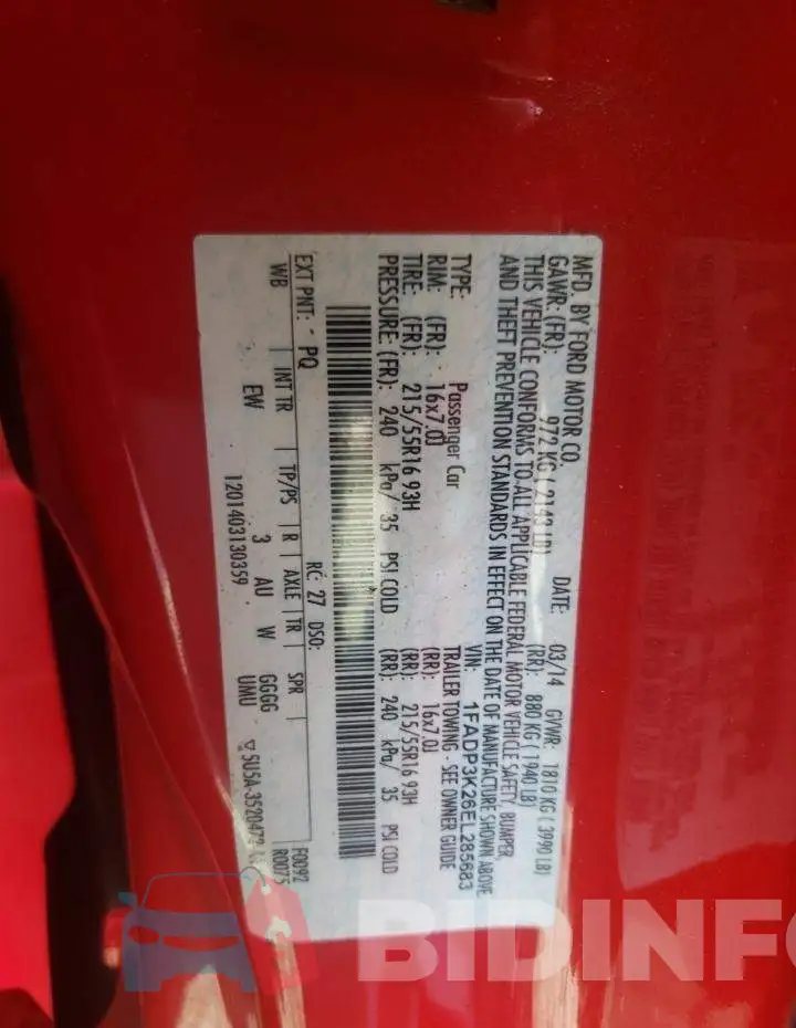 1FADP3K26EL285683 Photo# 12