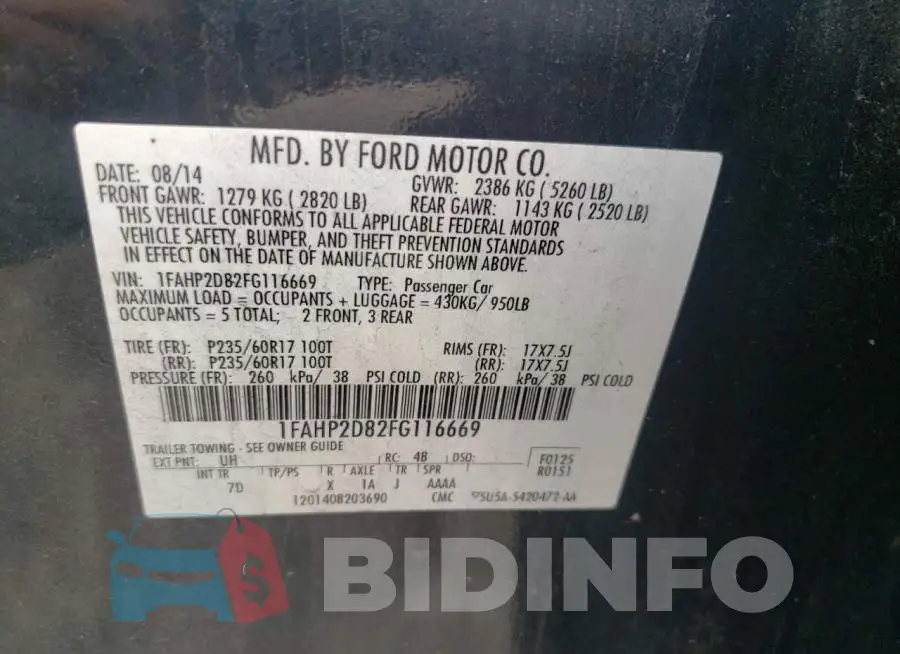 1FAHP2D82FG116669 Photo# 12