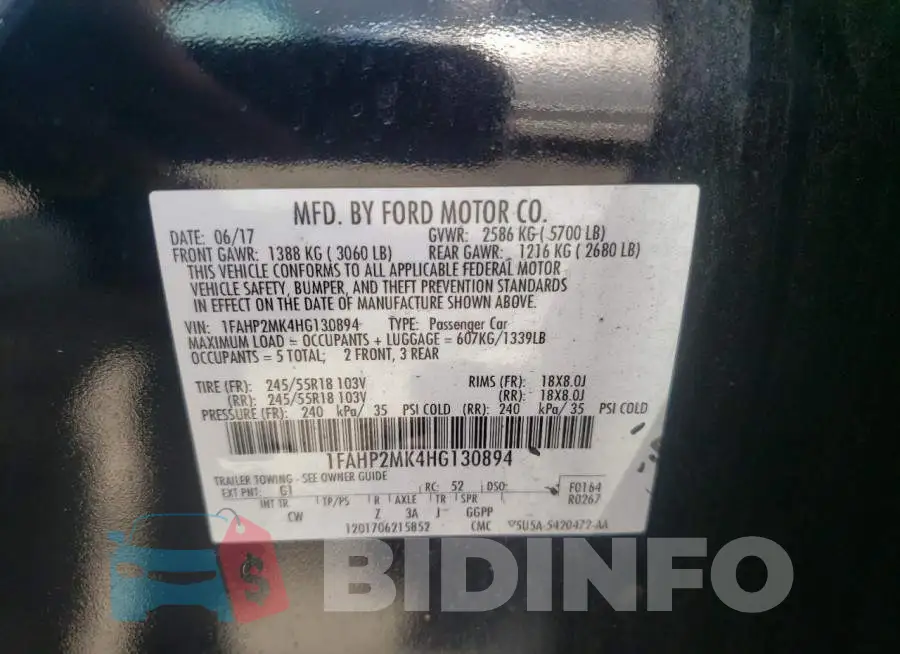 1FAHP2MK4HG130894 Photo# 12
