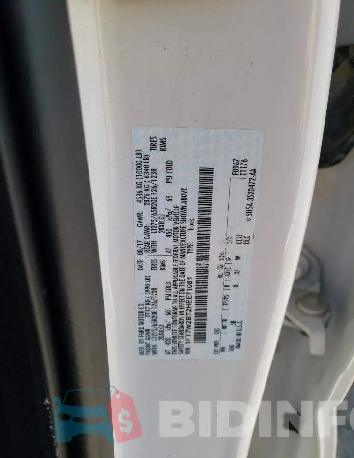 1FT7W2BT2HEE71081 Photo# 12