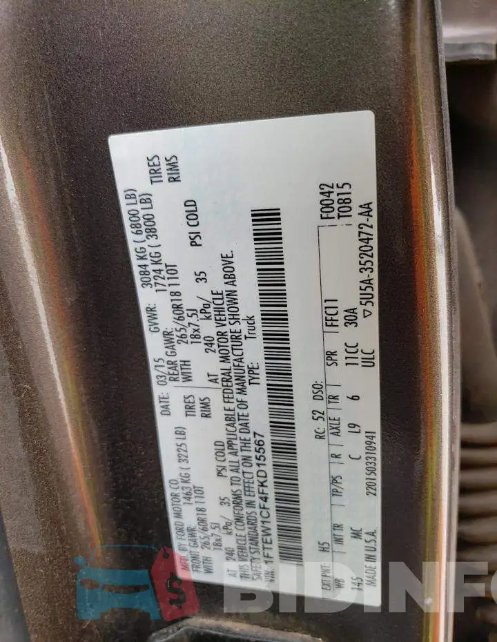 1FTEW1CF4FKD15567 Photo# 12