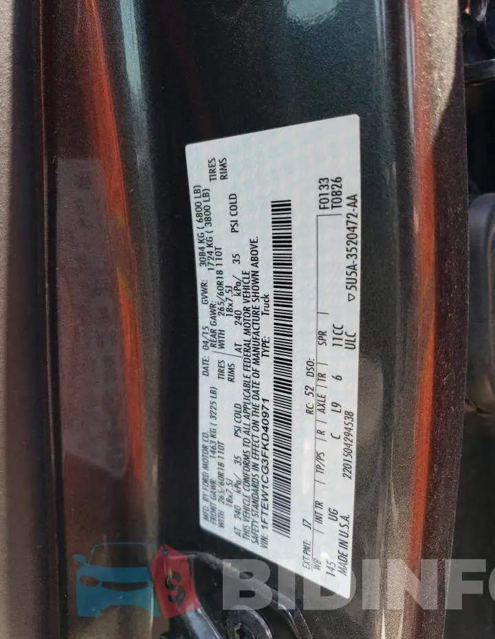 1FTEW1CG3FKD40971 Photo# 12