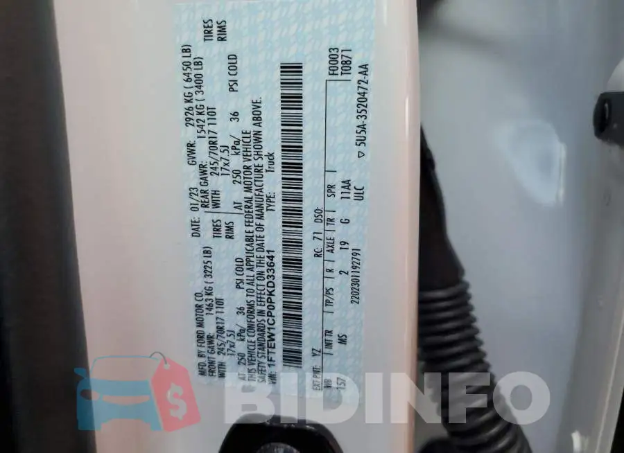 1FTEW1CP0PKD33641 Photo# 12
