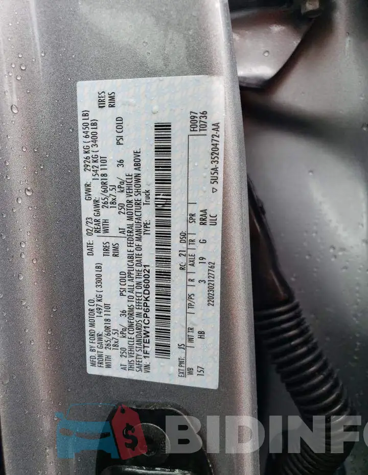 1FTEW1CP6PKD60021 Photo# 12