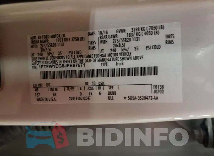 1FTFW1EG8JFE67671 Photo# 12