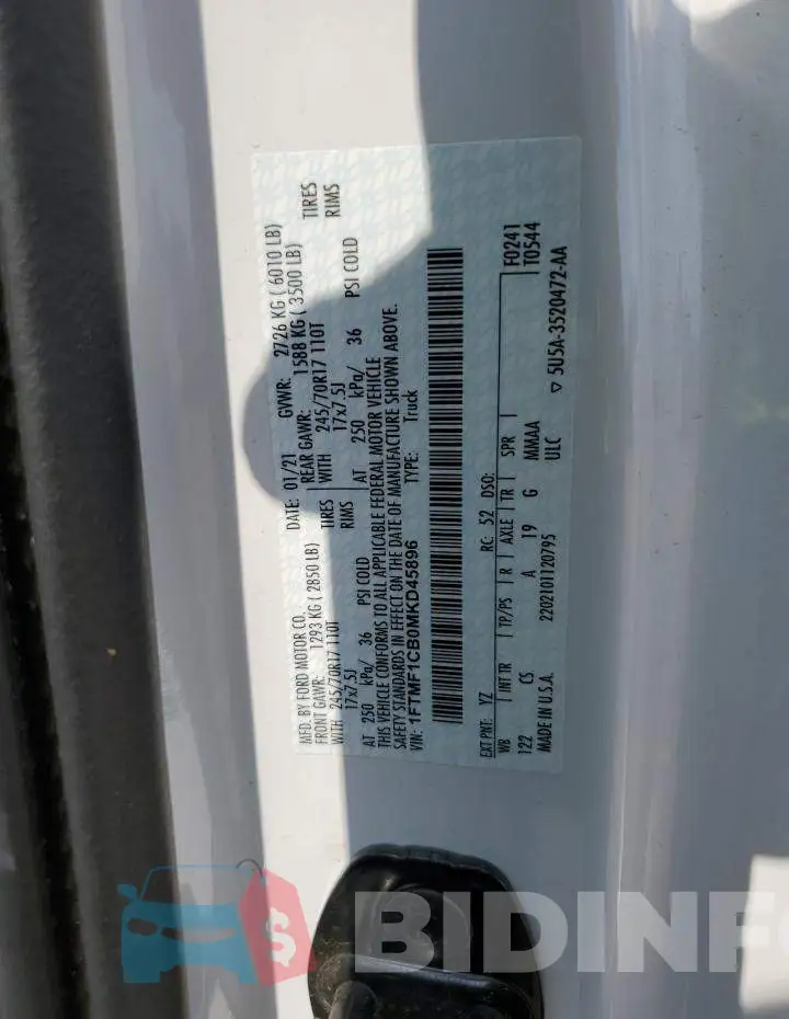 1FTMF1CB0MKD45896 Photo# 13