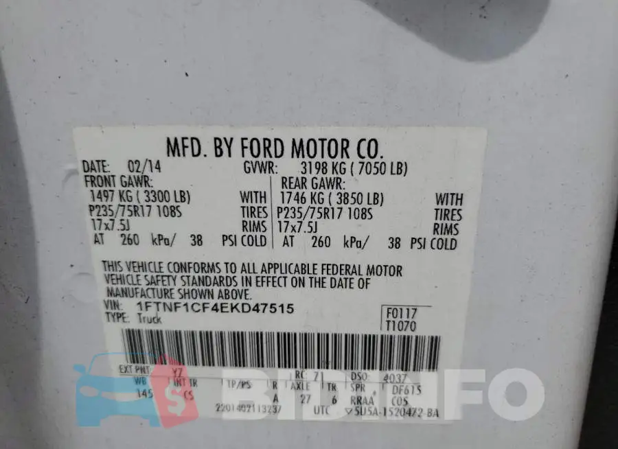 1FTNF1CF4EKD47515 Photo# 12