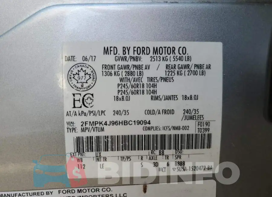 2FMPK4J96HBC19094 Photo# 14