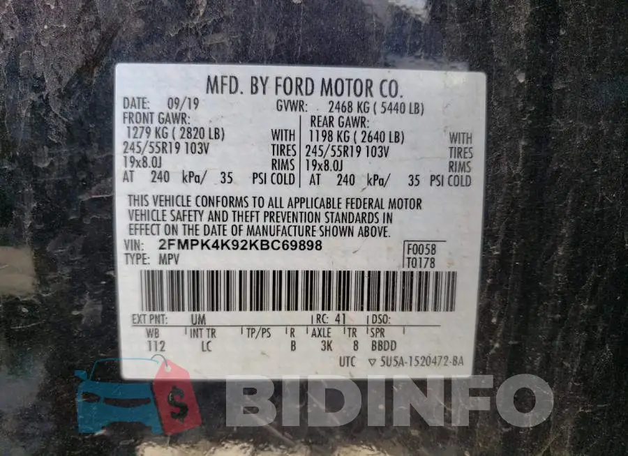 2FMPK4K92KBC69898 Photo# 12