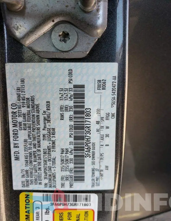 3FA6P0H73GR171803 Photo# 12