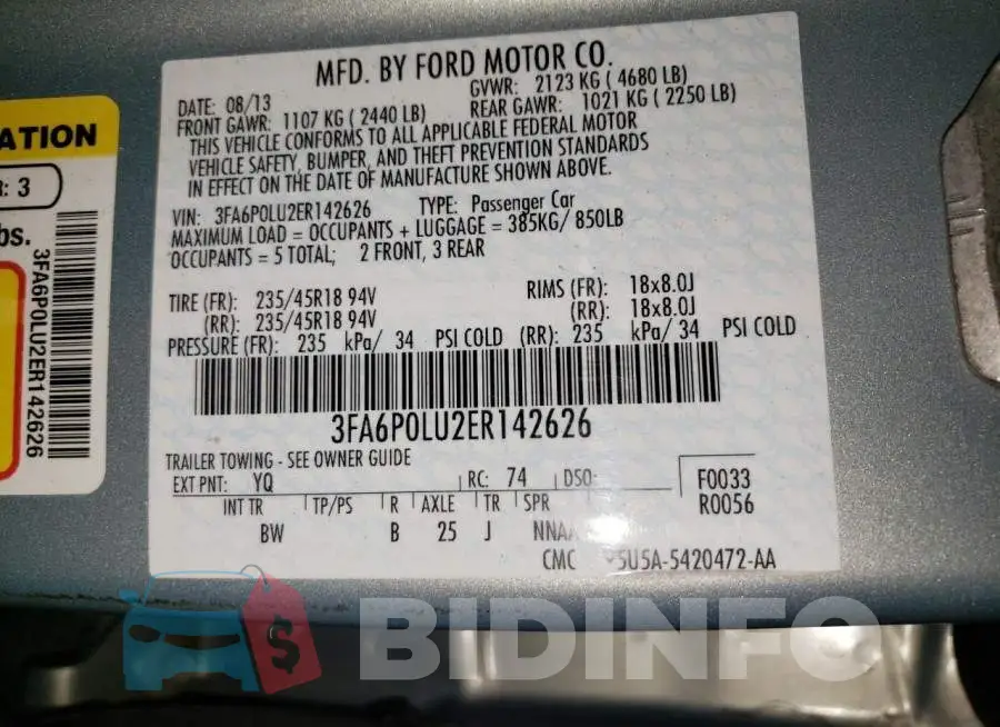 3FA6P0LU2ER142626 Photo# 12