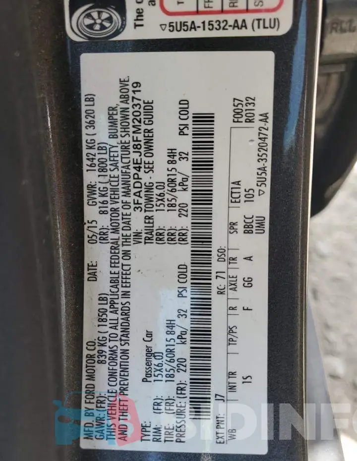 3FADP4EJ8FM203719 Photo# 12