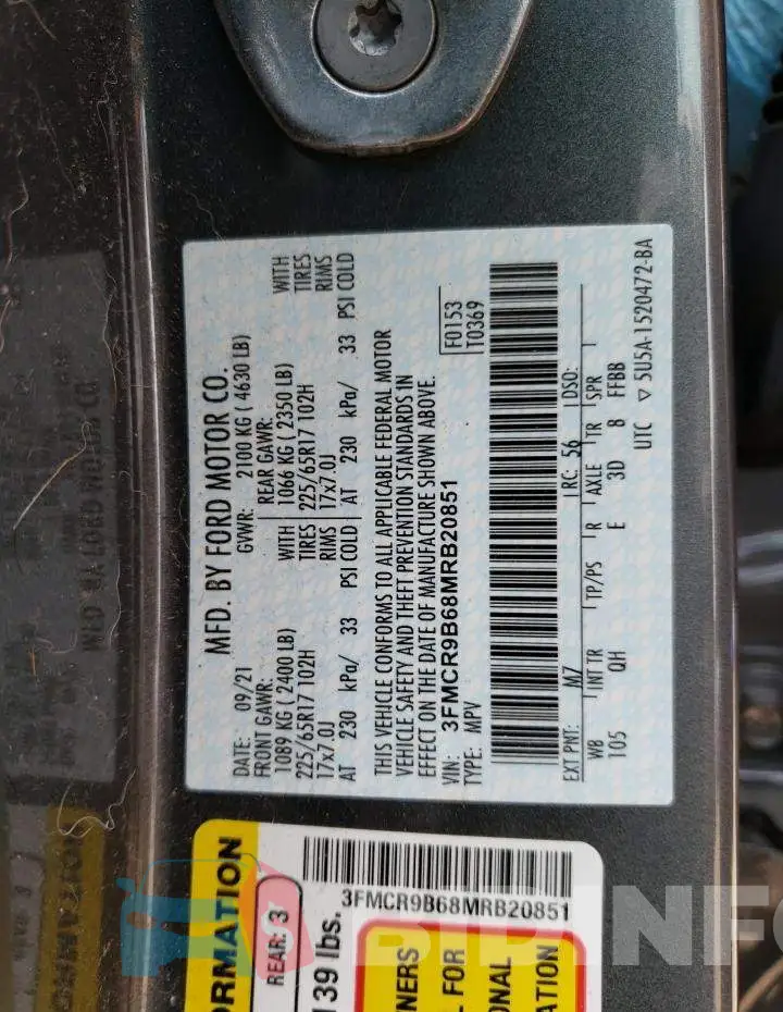 3FMCR9B68MRB20851 Photo# 13