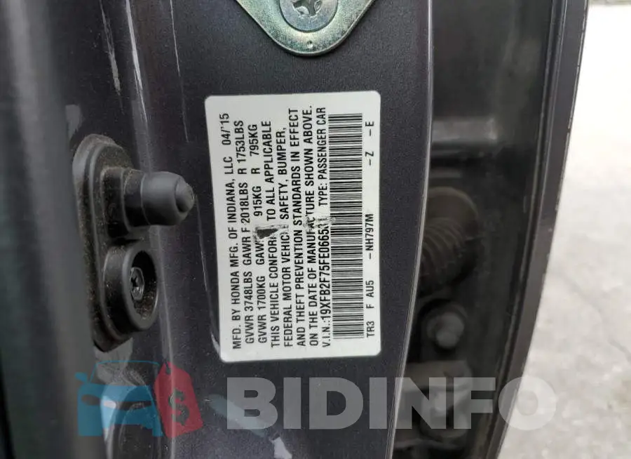 19XFB2F75FE066581 Photo# 13