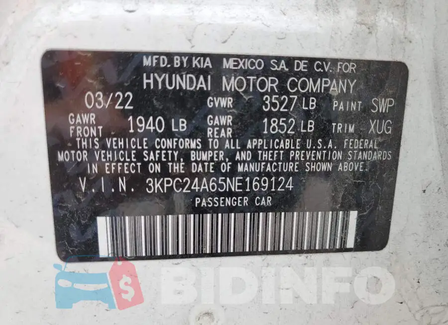 3KPC24A65NE169124 Photo# 13