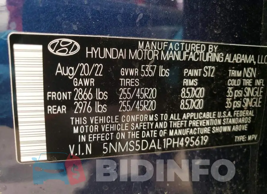 5NMS5DAL1PH495619 Photo# 14