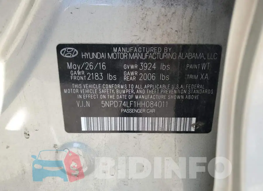 5NPD74LF1HH084011 Photo# 12