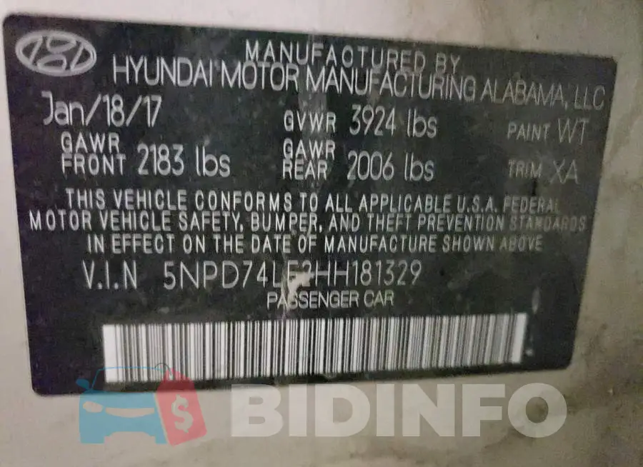 5NPD74LF2HH181329 Photo# 12